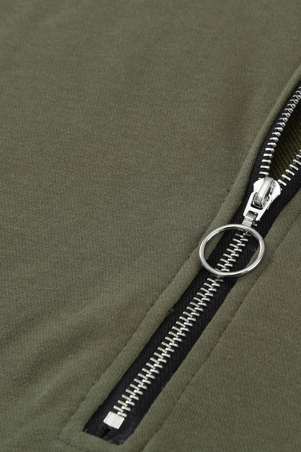 Side Slit Half Zip Long Sleeve Sweatshirt