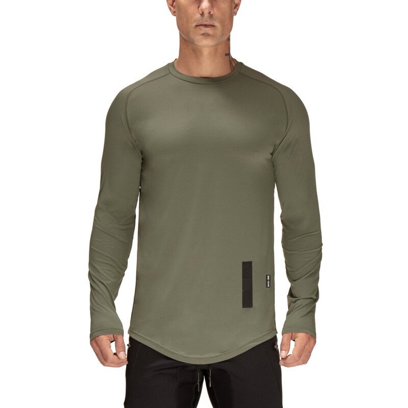 New Sport Shirt Men Long Sleeve Quick Dry Sport Top Solid Crossfit t shirt Gym Fitness Running Shirt Workout Jersey Rashgard Men