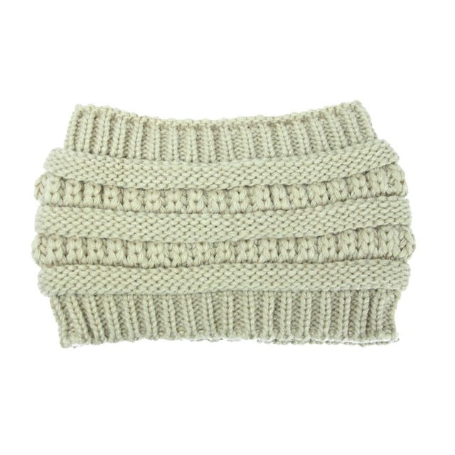 New Ponytail Beanie Women Stretch Knitted Crochet Beanies Winter Hats For Women Hats Cap Warm Lady Messy Bun Wholesale