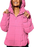 Winter New Casual Fashionable Solid Color Hooded Cotton-Padded Coat Long Sleeve Pullover Hooded Round Bottom Top Parkas