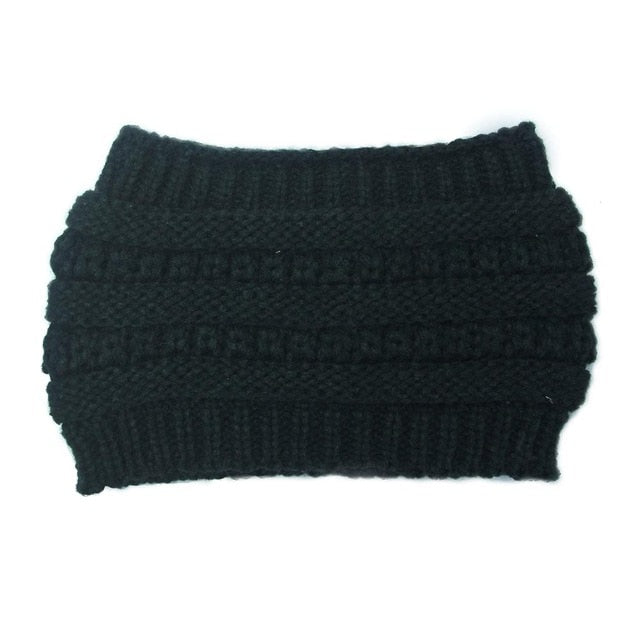 New Ponytail Beanie Women Stretch Knitted Crochet Beanies Winter Hats For Women Hats Cap Warm Lady Messy Bun Wholesale