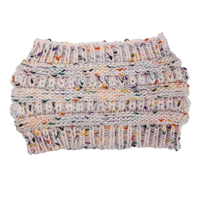 New Ponytail Beanie Women Stretch Knitted Crochet Beanies Winter Hats For Women Hats Cap Warm Lady Messy Bun Wholesale