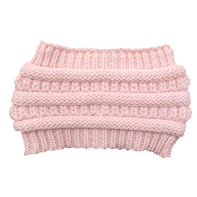 New Ponytail Beanie Women Stretch Knitted Crochet Beanies Winter Hats For Women Hats Cap Warm Lady Messy Bun Wholesale