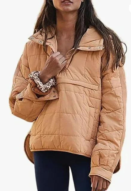 Winter New Casual Fashionable Solid Color Hooded Cotton-Padded Coat Long Sleeve Pullover Hooded Round Bottom Top Parkas
